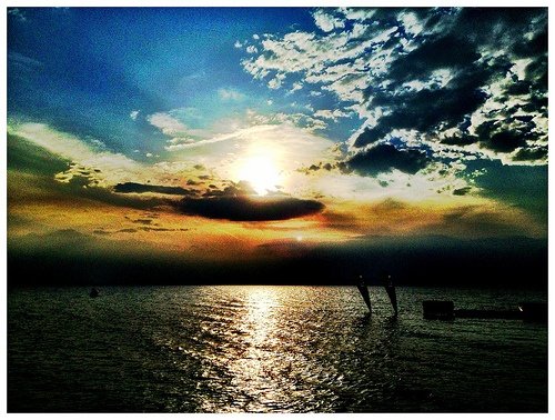 Naplemente a Neusiedlerseenél (Fertő-tó)